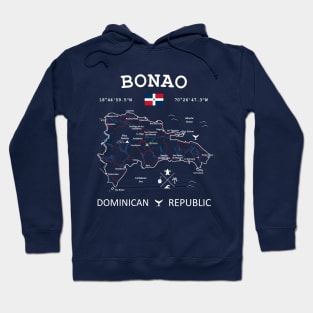 Bonao Dominican Republic Map Hoodie